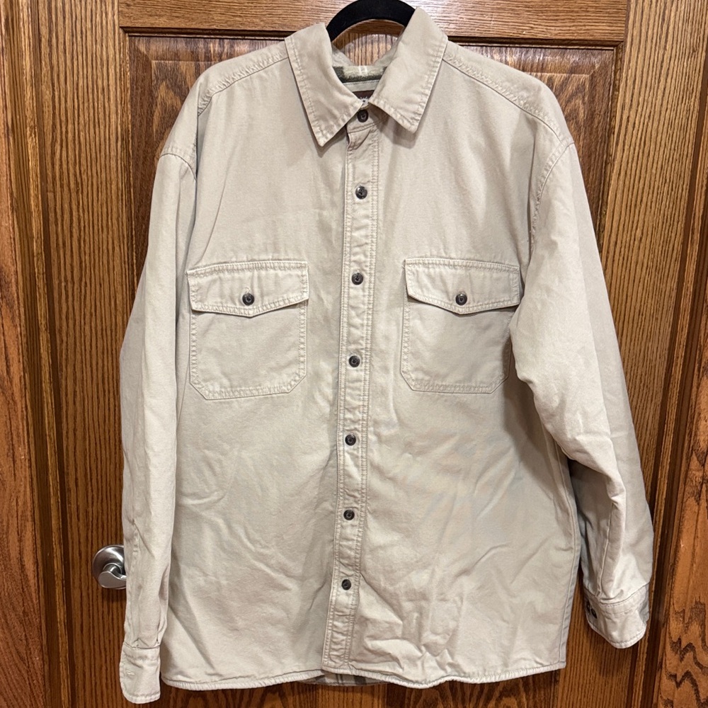 Lightweight Beige Men's Shirt Jacket - Versatile Layering Piece